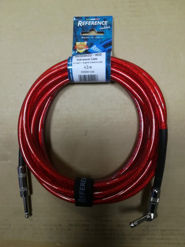 Reference RIC01BASS RED - Instrument Cable Jack Jack (Angled) - 4,5 m