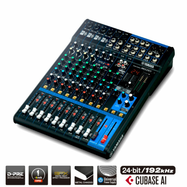 YAMAHA MG12XU MIXER DA LIVE 12 CON EFFETTI CANALI USB MG-12-XU