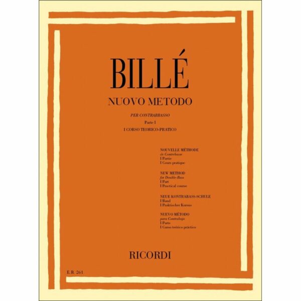 BILLE' NUOVO METODO PER CONTRABBASSO PARTE I METODO LIBRO EDIZIONI RICORDI
