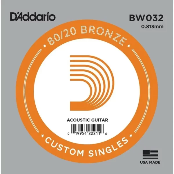 D'ADDARIO BW032  80/20 BRONZE WOUND CORDA PER CHITARRA ACUSTICA
