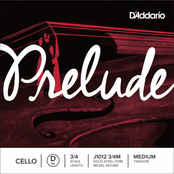D'ADDARIO PRELUDE J1012 3/4M CORDA RE PER VIOLONCELLO 3/4 TENSIONE MEDIA CELLO