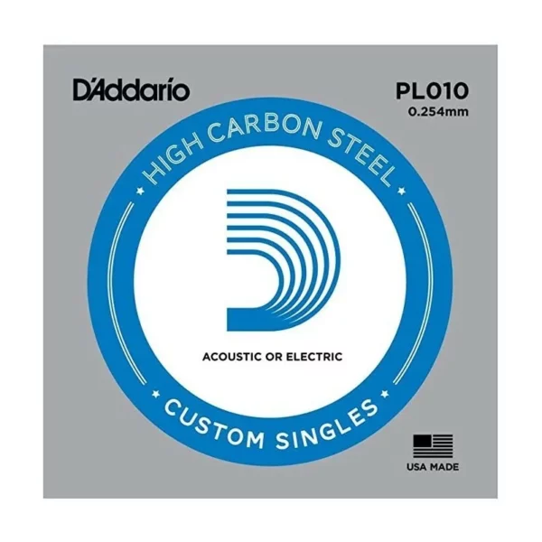 D'Addario PL010 .010  PLAIN 010 PER CHITARRA ELETTRICA O ACUSTICA 
