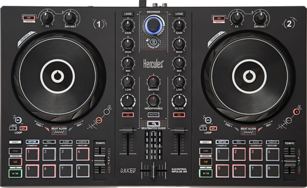 HERCULES DJ CONTROL IMPULSE 300 CONTROLLER CONSOLLE DIGITALE 2 DECK PER DJ