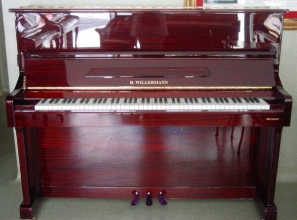 WILLERMANN 123 PIANO PIANOFORTE ACUSTICO VERTICALE MARTELLIERA TEDESCA MOGANO LUCIDO