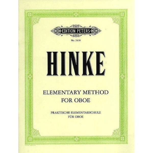 HINKE "ELEMENTARY METHOD FOR OBOE"  METODO PER LO STUDIO DELL'OBOE LIBRO DIDATTICO ED PETERS
