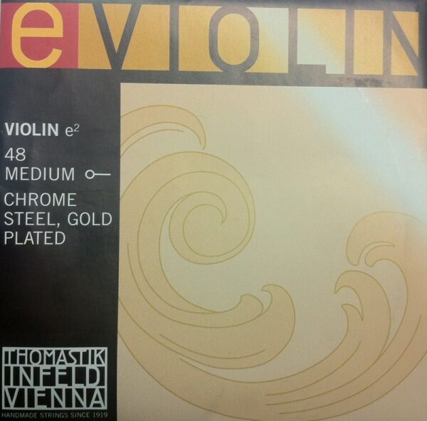 THOMASTIK 48 MEDIUM CHROME STEEL, GOLD PLATED CORDA MI EVIOLIN