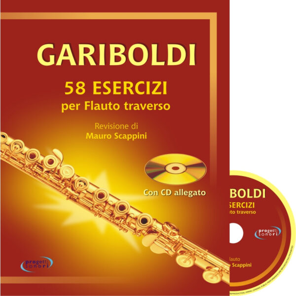 GARIBOLDI 58 ESERCIZI PER FLAUTO REVISIONE DI MAURO SCAPPINI  CON CD - PROGETTI SONORI