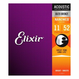 ELIXIR 11027 MUTA CORDE PER CHITARRA ACUSTICA 80/20 BRONZE WOUND CUSTOM LIGHT – 011/052
