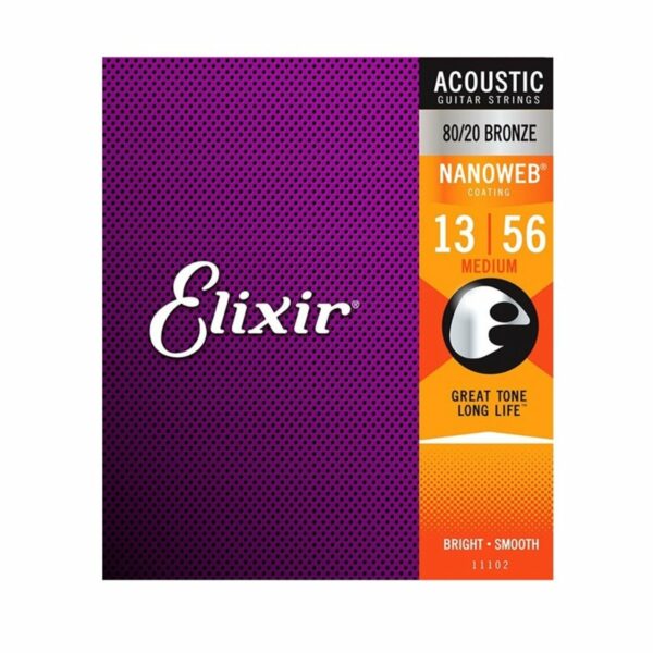 ELIXIR 11102 MUTA CORDE PER CHITARRA ACUSTICA NANOWEB 13/56 BRONZE 80/20