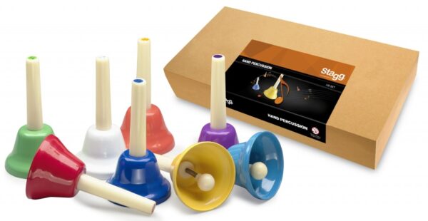 Stagg Model HB-SET  Set of 8 Hand Bells  set di 8 CAMPANE CAMPANELLE DA DO A DO