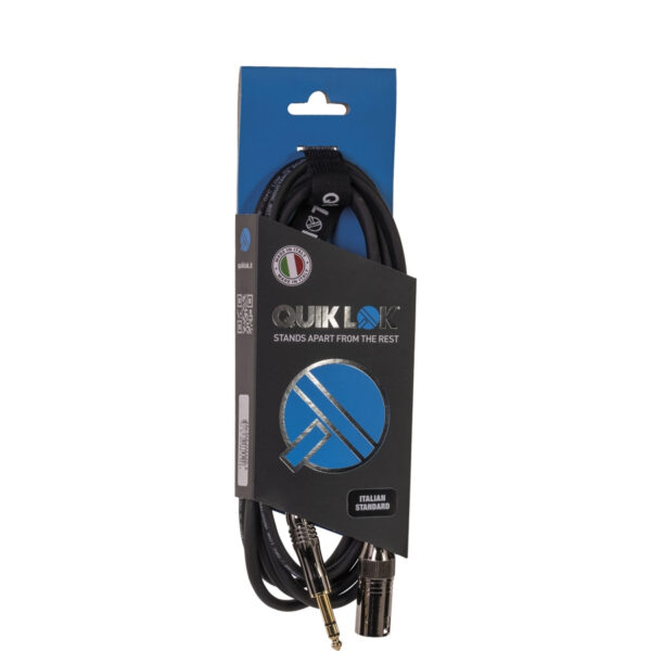 QUIKLOK ITST/MJS-5 CAVO XLR MASCHIO/JACK 6,3 TRS STEREO LUNGHEZZA 5 MT