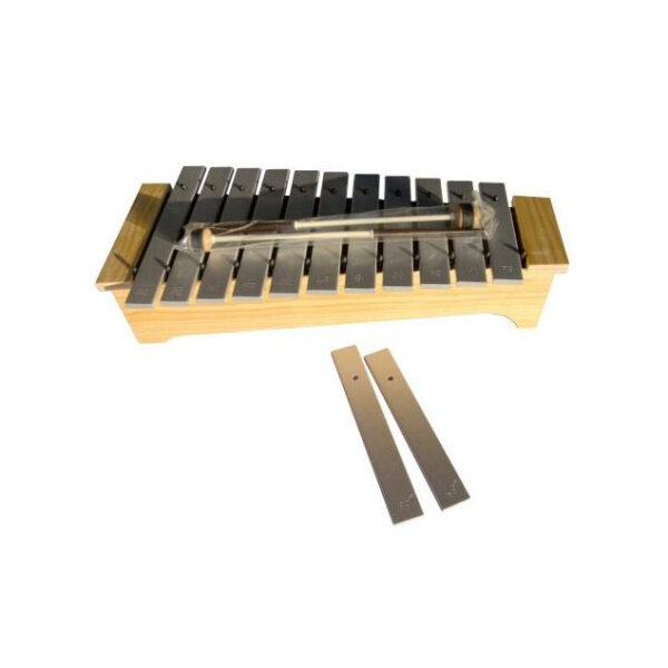 HONSUY 4923 GLOCKENSPIEL METALLOFONO DIATONICO SOPRANO DO/FA 11 NOTE PIU DUE PIASTRE (FA#) (LA#) CON