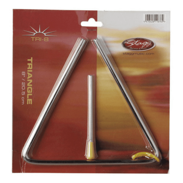 STAGG TRI-8 TRIANGOLO IN METALLO 20 CM CON BATTENTE TRI8