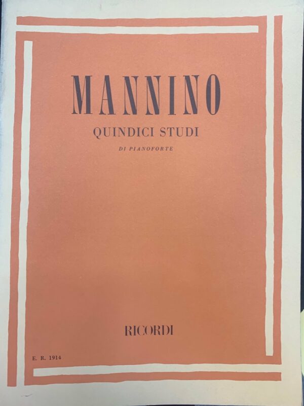 MANNINO QUINDICI STUDI DI PIANOFORTE RICORDI