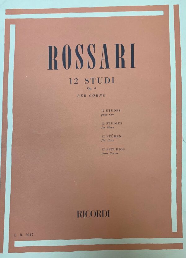 ROSSARI 12 STUDI OP.4 PER CORNO LIBRO METODO EDIZIONI RICORDI