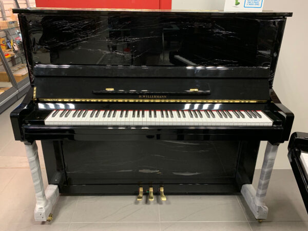 H. WILLERMANN UP-132JS PIANO PIANOFORTE ACUSTICO VERTICALE MARTELLIERA TEDESCA NERO LUCIDO UP132JS