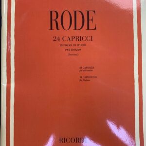 RODE 24 CAPRICCI IN FORMA DI STUDIO PER VIOLINO LIBRO METODO EDIZIONI RICORDI