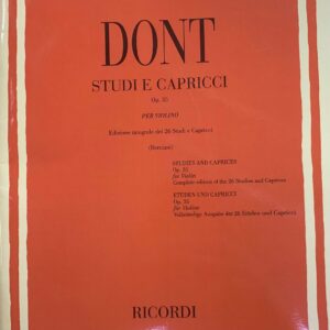 DONT STUDI E CAPRICCI OP.35 PER VIOLINO LIBRO METODO EDIZIONI RICORDI