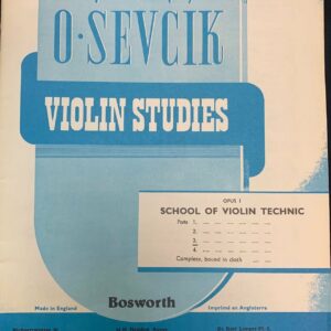 O.SEVCIK VIOLIN STUDIES OPUS.1 PARTS 3 METODO LIBRO PER VIOLINO