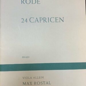 RODE 24 CAPRICEN VIOLA MAX ROSTAL LIBRO METODO EDIZIONI SCHOOT