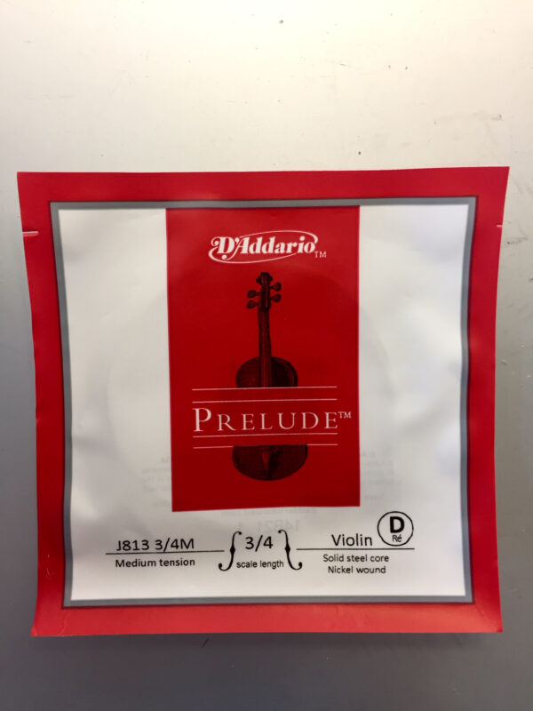 D'ADDARIO PRELUDE J813  CORDA SINGOLA VIOLINO RE/D 3/4 TENSOINE MEDIA MEDIUM TENSION