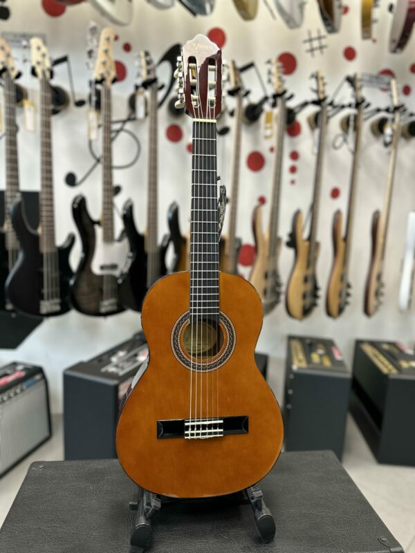 CHITARRA CLASSICA VALENCIA VC102K KIT 1/2 NATURAL DA STUDIO E ACCORDATORE A CLIP VC-150 STV122K