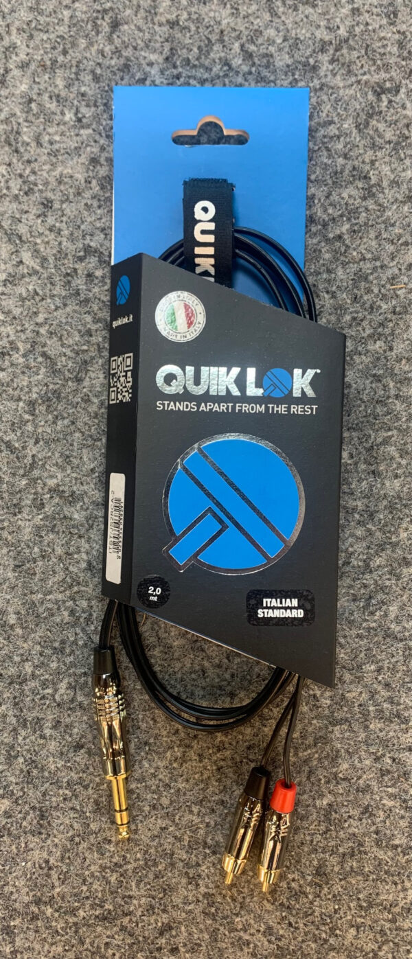 QUIKLOK ITST/JS2RCA-2 CAVO JACK 6,3 TRS/2 RCA LUNGHEZZA 2 MT