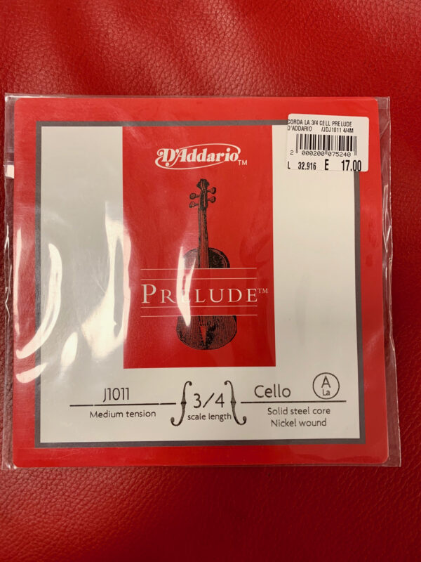 D'ADDARIO PRELUDE J1011 3/4M CORDA LA PER VIOLONCELLO 3/4 TENSIONE MEDIA CELLO