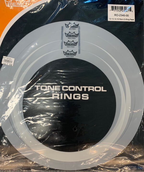 REMO RO-2346-00 SORDINA O-RINGS 4 PEZZI 12" 13" 14" 16" SORDINE PER TOM RULLANTE E TIMPANO RO234600