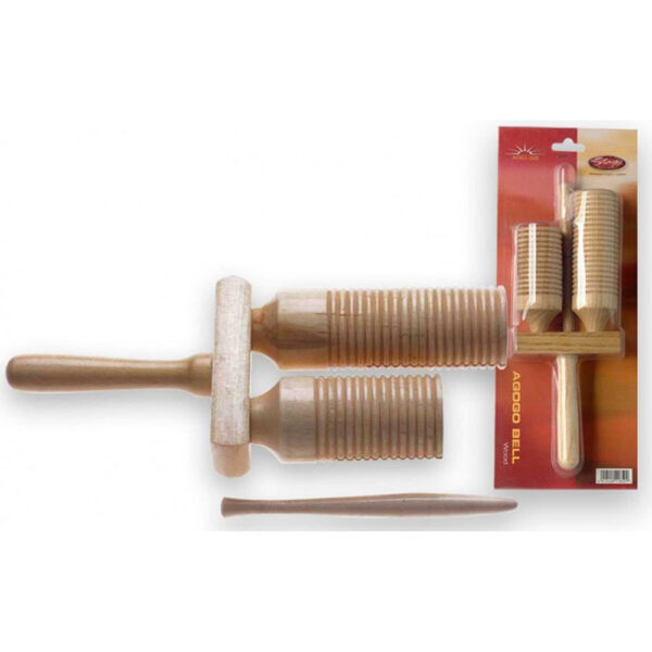STAGG AGG-55 AGOGO BELL WOOD BITONALE CON BATTENTE