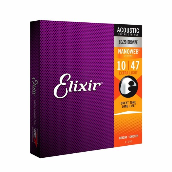 ELIXIR 11002 MUTA CORDE PER CHITARRA ACUSTICA 80/20 BRONZE WOUND EXTRA LIGHT - 010/047