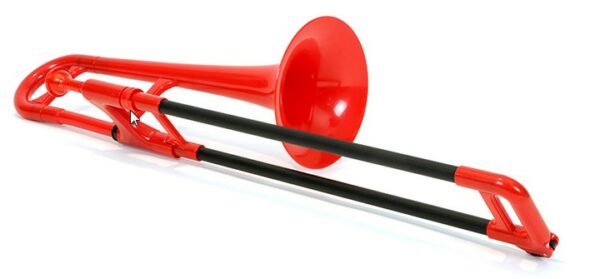 GEWA 700638 PBONE MINI TROMBONE TROMBA A COULISSE IN ABS PLASTICA CON BOCCHINO ROSSO
