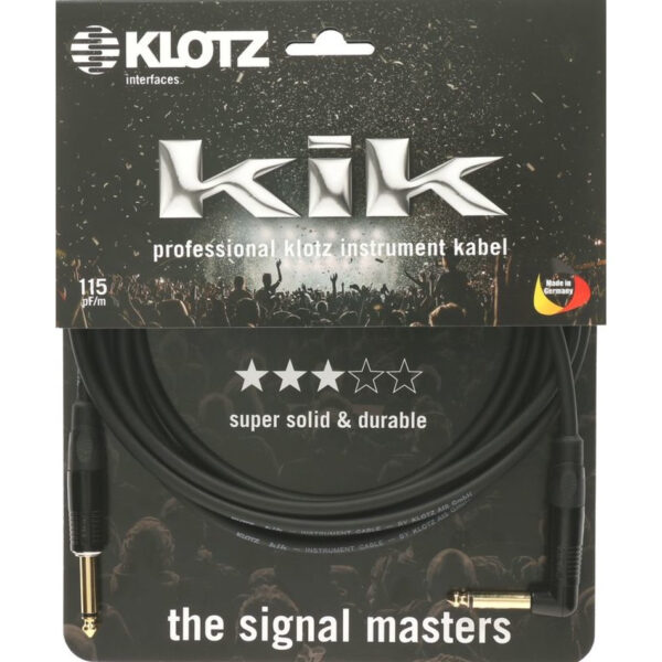 KLOTZ KIKKG3.0 PRSW CAVO STRUMENTALE JACK/JACK 90° 3 MT