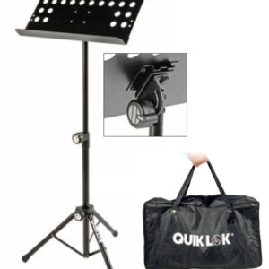 QUIKLOK MS330 LEGGIO DA ORCHESTRA CON PIANO IN METALLO TRAFORATO E BORSA MS-330
