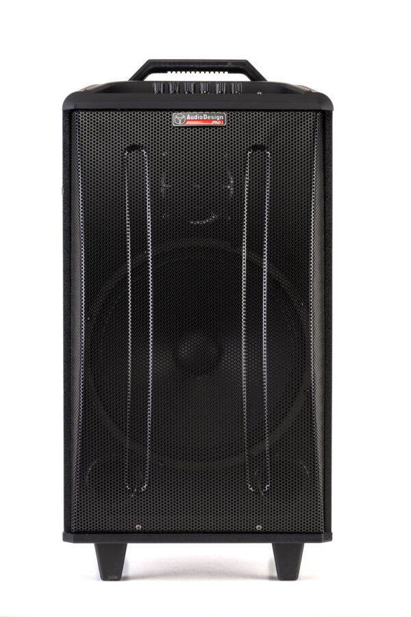 AUDIODESIGN M3 12W/L CASSA ATTIVA DIFFUSORE PORTATILE TROLLEY 12" A BATTERIA CON MICROFONI WIRELESS