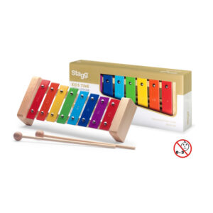 STAGG META K8 GLOCKENSPIEL METALLOFONO A 8 TASTI COLORATI CON BATTENTI