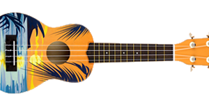 MAKALA UKADELIC MK-SDAY Tropical Day Ukadelic UKULELE SOPRANO COLORATO CON DISEGNI