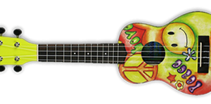 MAKALA UKADELIC MK-SPEACELOVE Peace and Love Ukadelic UKULELE SOPRANO COLORATO CON DISEGNI