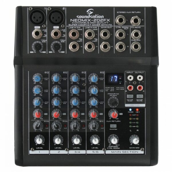 SOUNDSATION NEOMIX 202-FX MIXER 4 CANALI CON EFFETTI 202FX
