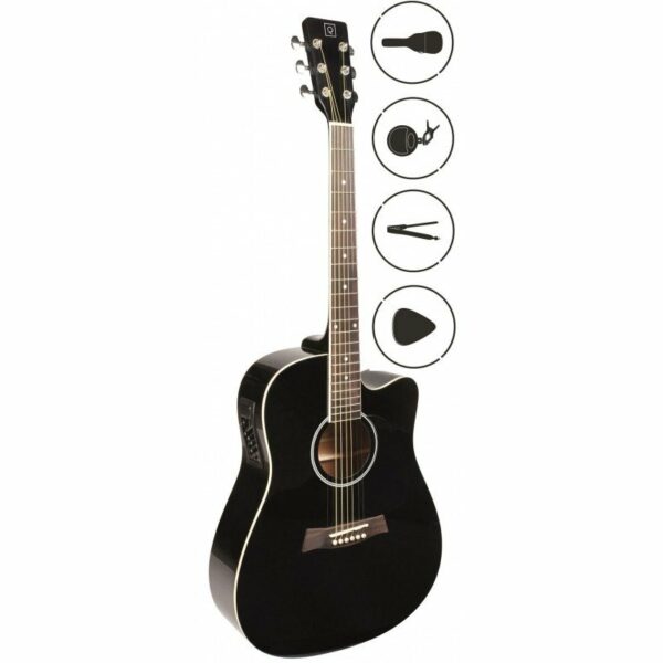 OQAN QGA-51CE KIT PACK CHITARRA ACUSTICA ELETTRIFICATA CON CUSTODIA E ACCESSORI