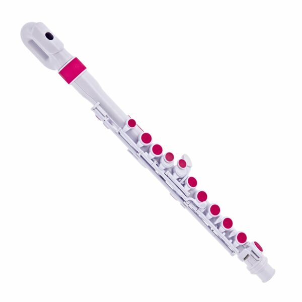 NUVO JFLUTE 2.0  WHITE-PINK FLAUTO TRAVERSO PER BAMBINI DISCENDENTE AL RE IN PLASTICA NOVITA' ASSOL