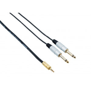 BESPECO RCX200 Cavo 2 MT interlink – jack stereo Ø 3,5 mm – 2 x jack Ø 6,3 mm RCX-200