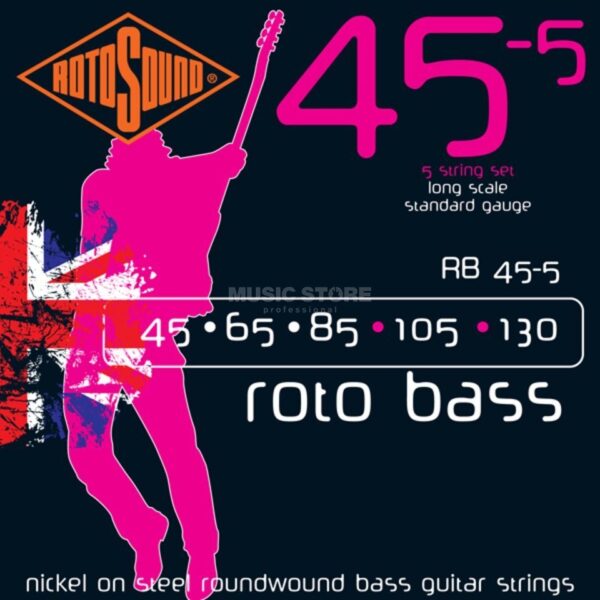 ROTOSOUND RB45-5 MUTA CORDE PER BASSO 5 CORDE  .45, .65, .85, .105, .130 RB455