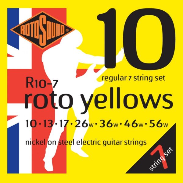 ROTOSOUND R10-7 MUTA CORDE PER CHITARRA ELETTRICA 7 CORDE . 10 13 17 26w 36w 46w 56w R107