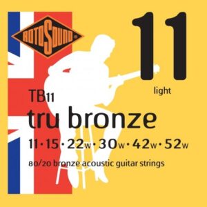 ROTOSOUND TB11 MUTA PER CHITARRA ACUSTICA TRUE BRONZE  .011, .016, .022w, .030w, .042w, .052w TB-11