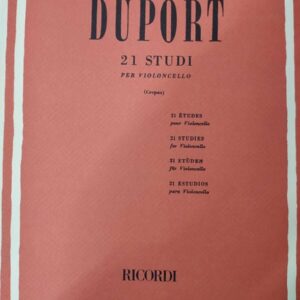 DUPORT 21 STUDI PER VIOLONCELLO LIBRO METODO EDIZIONI RICORDI