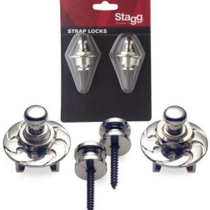 STAGG SSL1CR STRAP LOCKS CHROME PER CHITARRA BASSO MANDOLINO E BANJO SSL1-CR