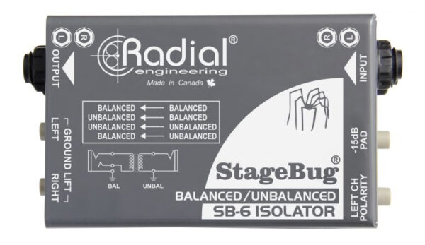 RADIAL SB6 STAGEBUG STEREO LINE ISOLATOR ISOLATORE AUDIO PASSIVO SB-6