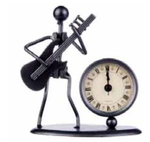 GEWA 980706 OROLOGIO CON STATUETTA CHE SUONA LA CHITARRA GADGET MUSICALE