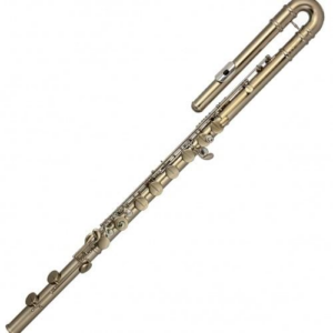 TREVOR JAMES  33253KF FLAUTO TRAVERSO BASSO BASS FLUTE DORATO CON BOCCOLA IN ARGENTO